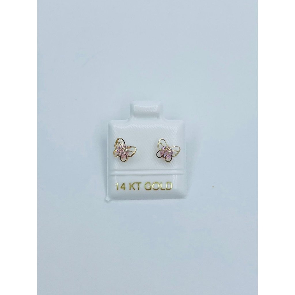 14k Solid Gold Earrings Butterfly